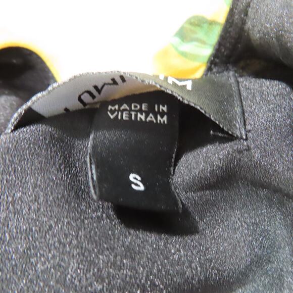 Yumi Kim Black Midnight Magic Nantucket Wrap Dress with Yellow Ruffle Hem Small - Picture 9 of 9